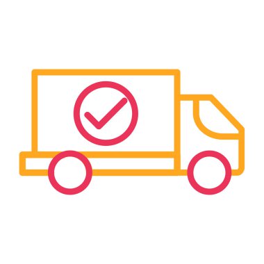 dağıtım kamyonu vektör simgesi