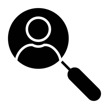 Büyütme cam simgesi, vektör illüstrasyonu