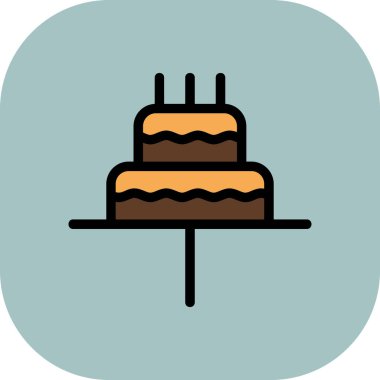 Kek. Web simgesi basit illüstrasyon