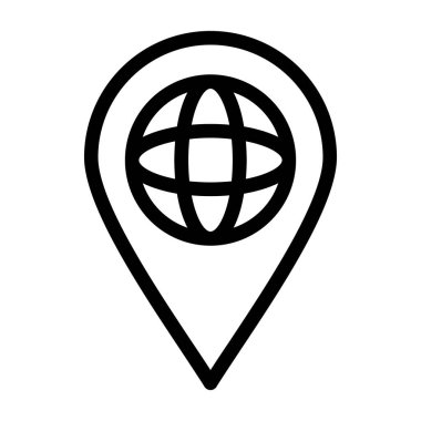 konum vektörü ince çizgi simgesi