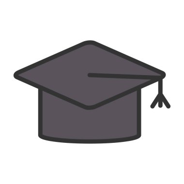 Mezuniyet şapka simge vektör illüstrasyon izole