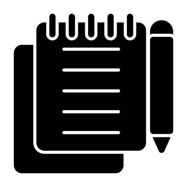 Beyaz arkaplanda izole edilmiş modaya uygun düz biçimdeki kalem simgesi.