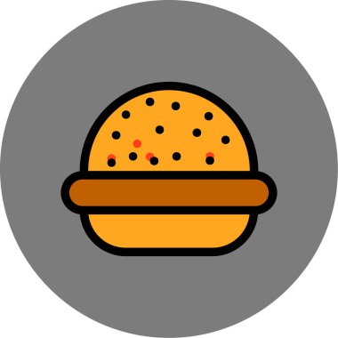 Hamburger. Web simgesi basit illüstrasyon