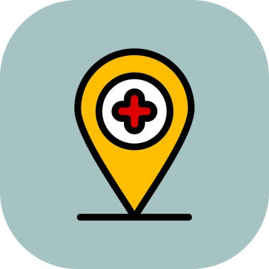 konum haritası pin simgesi renk dış hat vektörü