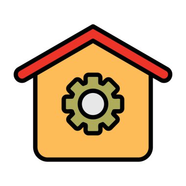 vektör evi simgesi, basit illüstrasyon