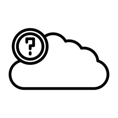 Bulut Hesaplama Vektör Satırı Simgesi Tasarımı