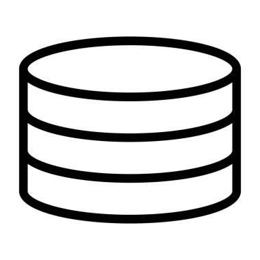 veritabanı ince çizgi vektör simgesi