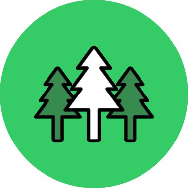 Bir çam ağacı simgesinin vektör illüstrasyonu