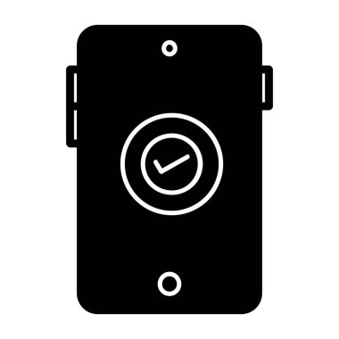 Alarm simgesi ve vektör tasarım ögesine sahip akıllı telefon