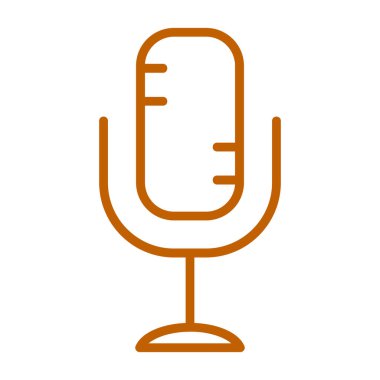 mikrofon simgesi, satır vektör çizimi tasarımı