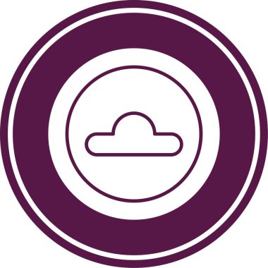 Bulut simgesi. vektör simgesi biçimi yuvarlak simgesi, mor renkli bir çember sembolüdür..