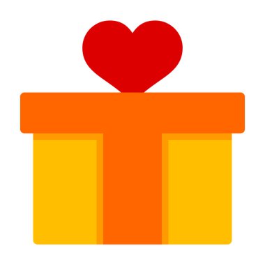 kutu hediye simgesi düz biçimli