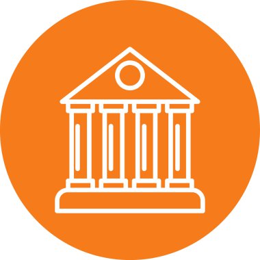 Banka binası ikonu vektörü web ve mobil uygulama tasarımınız için arka planda izole edildi