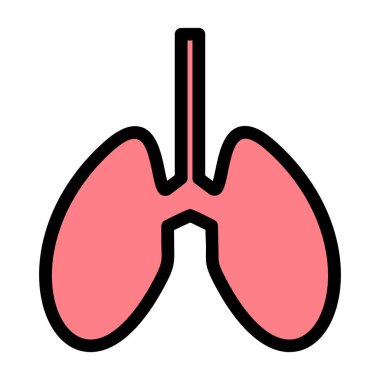 akciğer simgesi, vektör illüstrasyonu