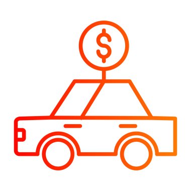 Dolar işareti vektör simgesi olan araba