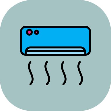 Klima simgesi renk ana hatları vektörü