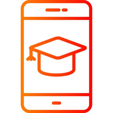 mobil eğitim ikonu vektör illüstrasyonu