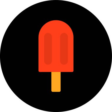 dondurma yassı simgesi, vektör illüstrasyonu