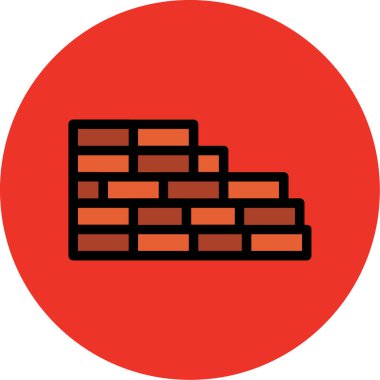 Kırmızı tuğla simgesinin vektör çizimi