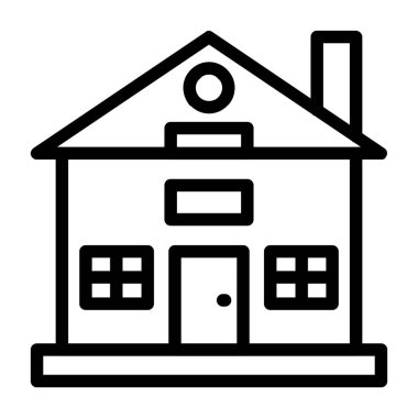 Bina. Web simgesi basit illüstrasyon