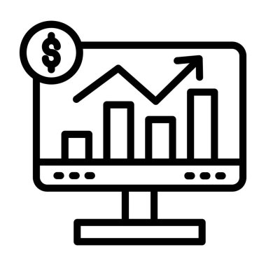 finansal büyüme çizgisi vektör simgesi kolayca düzenleyebilir ya da değiştirebilir