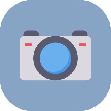 kamera düz vektör simgesi