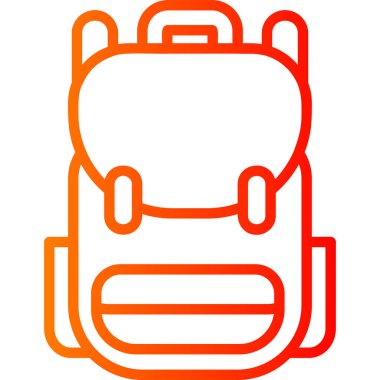 sırt çantası simgesi vektör illüstrasyonu