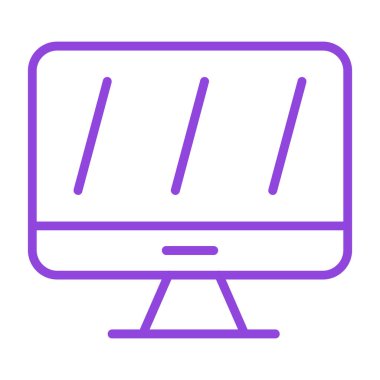 Bilgisayar monitörü simgesi. Laptop vektör illüstrasyonunun basit tasarımı. Ağ simgesi. izole