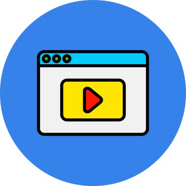 video oynatıcı simgesi, vektör illüstrasyonu