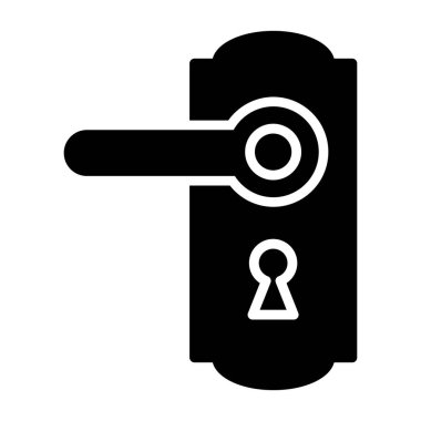 Kapı kilidi simgesi. beyaz arkaplanda izole edilmiş web tasarımı için ana kapı kilit vektör simgesi