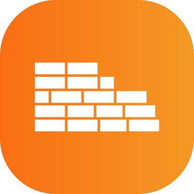 tuğla duvar simgesi vektör illüstrasyonu