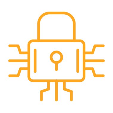 güvenlik kilidi ikon vektör illüstrasyonu