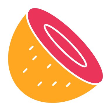 Bir dilim turuncu karpuz simgesinin vektör çizimi