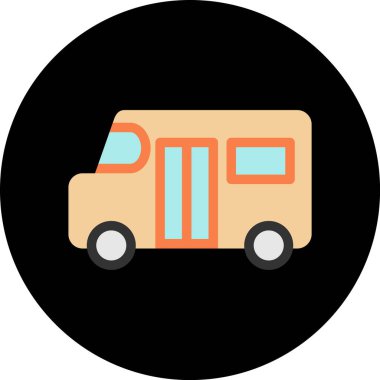 Kamyon. Web simgesi vektör illüstrasyonu