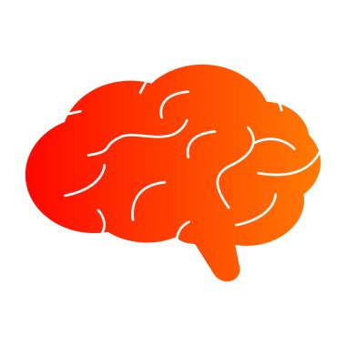 Beyin. Web simgesi basit illüstrasyon