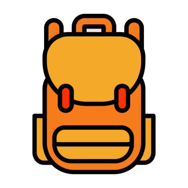 Kişisel ve ticari kullanım için sırt çantası vektör simgesi simgesi çizimi..