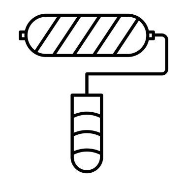 Boya silindiri taslak vektörü. Boya silindiri. paten fırçası
