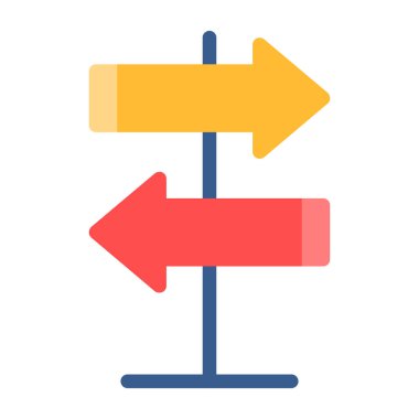 Yön renk simgesi düz biçimli