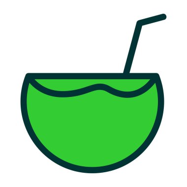 Kokteyl ikonu vektör illüstrasyonu