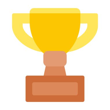 Kupa ikonu. Beyaz arkaplanda izole edilmiş web tasarımı için kupa vektör simgesinin düz çizimi