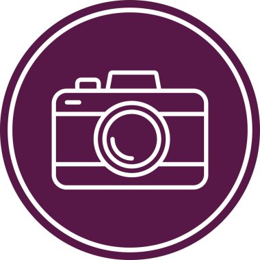 Kamera vektör glif simge tasarımı