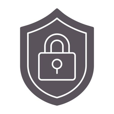 Kalkan kilidi ikon vektör çizimi