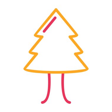 Noel ağacı karalama simgesi, vektör illüstrasyonu