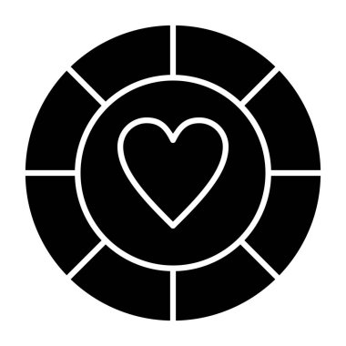 Aşk ikonlu kalp, basit tarz.