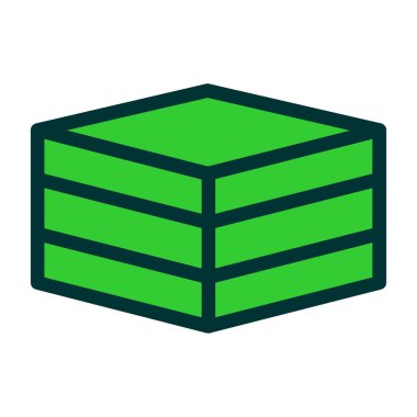 Yeşil renk simgesi yığını, izole vektör tasarım ögesi