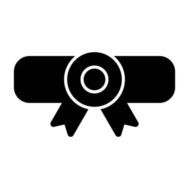 sertifika glyph düz vektör simgesi