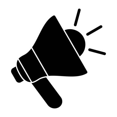 megafon ikonu. Ağ için megone bir vektör simgesinin basit illüstrasyonu