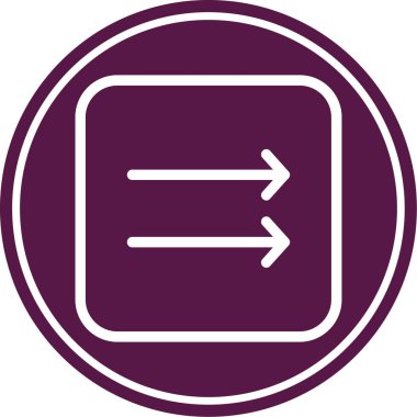 Sol ok vektör simgesi. biçim mor renkli düz bir semboldür, yuvarlak açılar, beyaz arkaplan