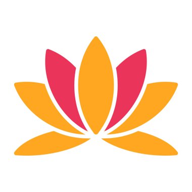 Beyaz arkaplanda nilüfer çiçeği simgesi