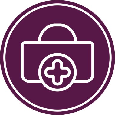 tıbbi çanta yuvarlanmış simge